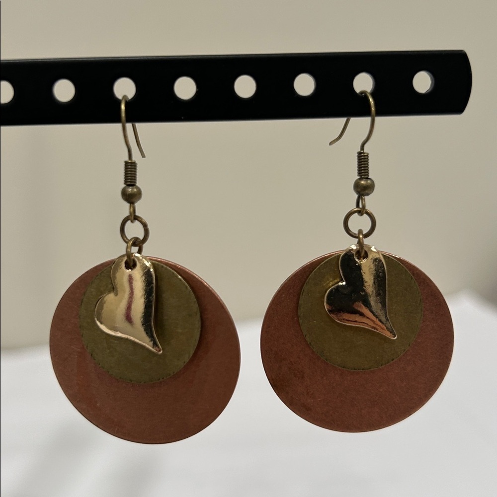 Elegant Heart Drop Earrings in Gold